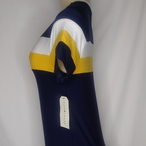 Navy Blue With Stripes Bodycon Dress S - Picture 8 of 15